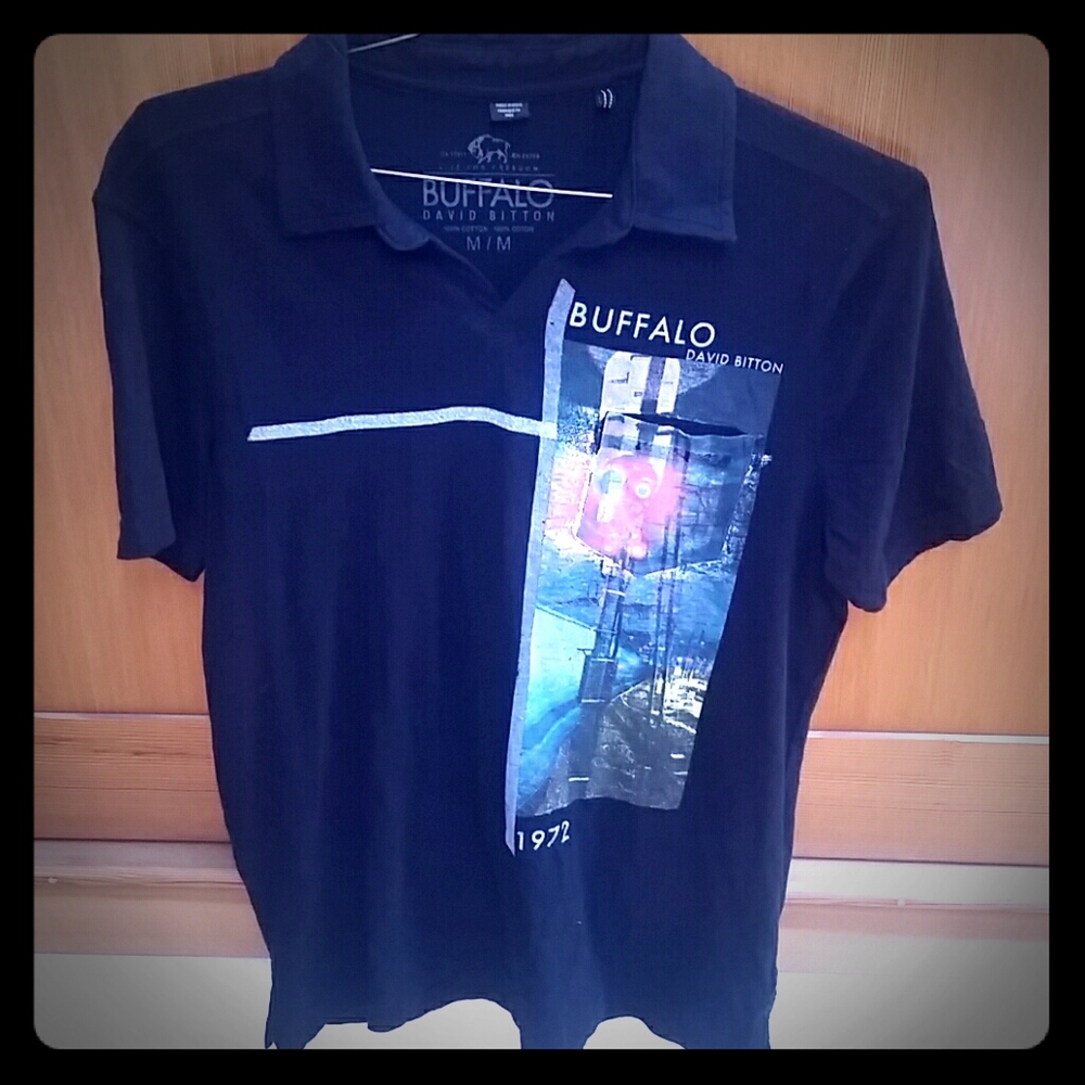 A Black David Bitton Buffalo Shirt